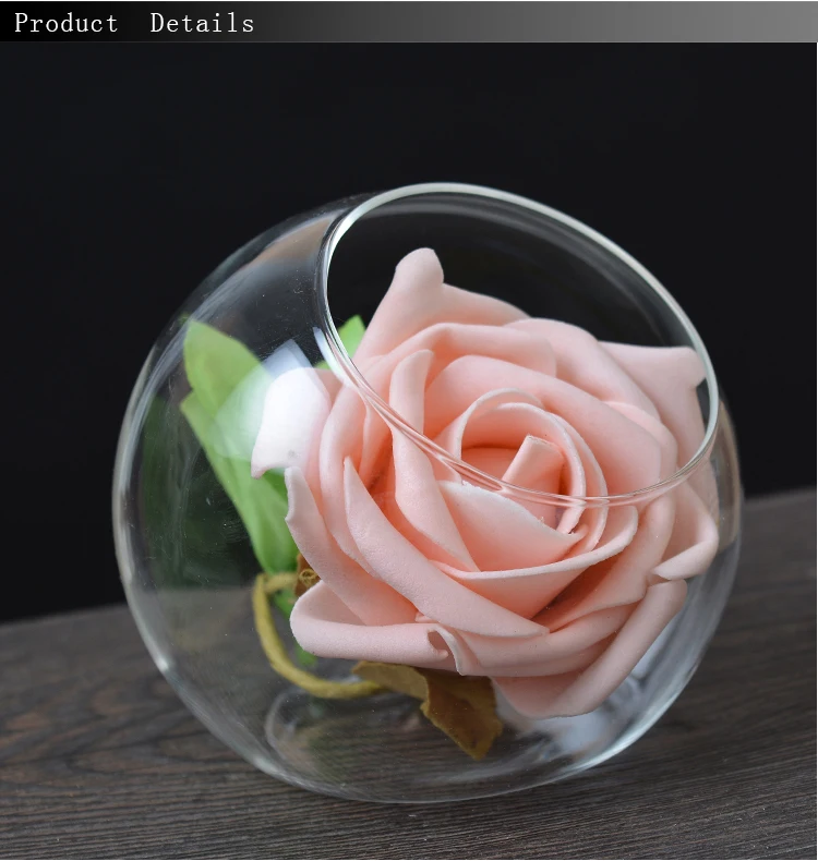 Clear Cheap Single Flower Round Mini Decorative Ball Borosilicate