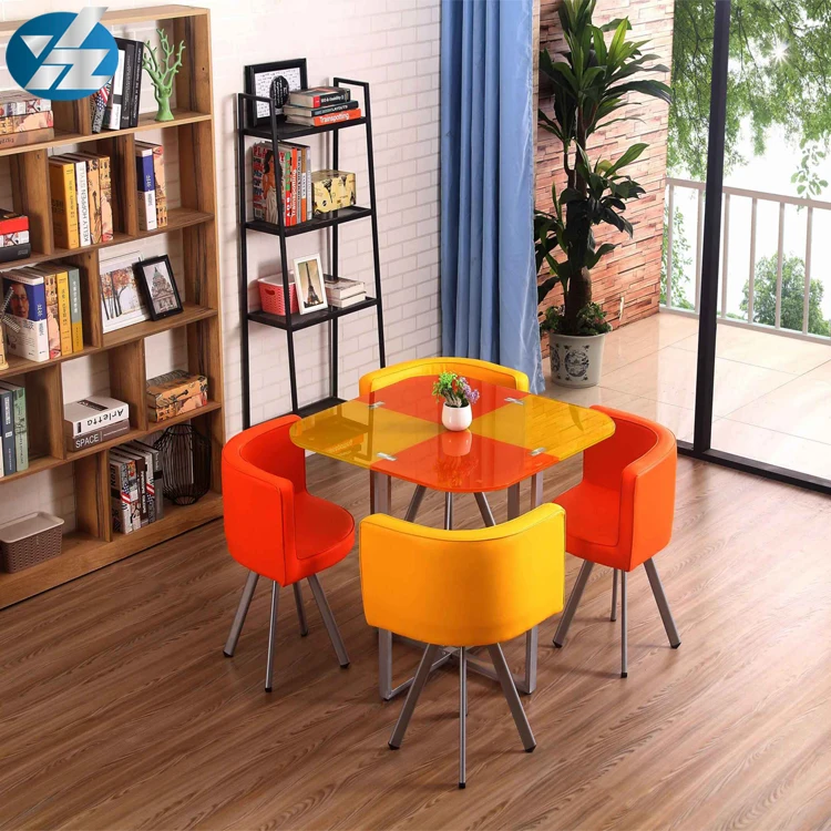 
Cheap Stainless Steel Four Seat Glass Table And Chairs 