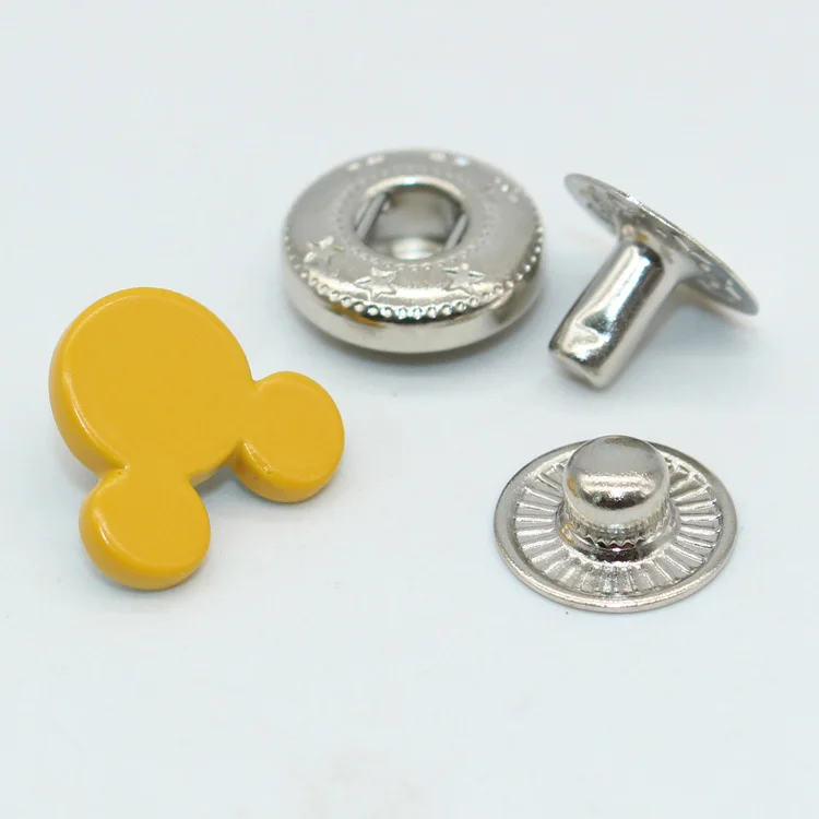 
colorful color mickey shape snaps for child clothing 