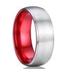 8mm Solid Unique Design For Him Tungsten Ring For Men Silver With Red Color Wedding Band Wholesale