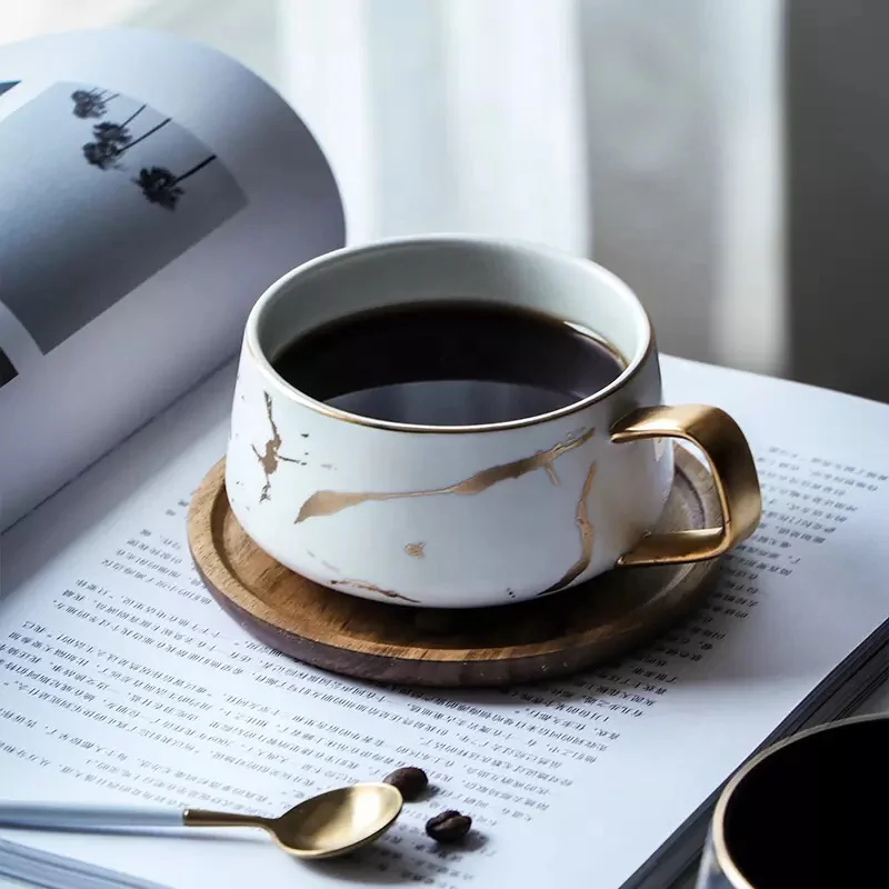 

Wholesale high quality luxury white gold rim coffee tea ceramic set cup saucer, Emerald green