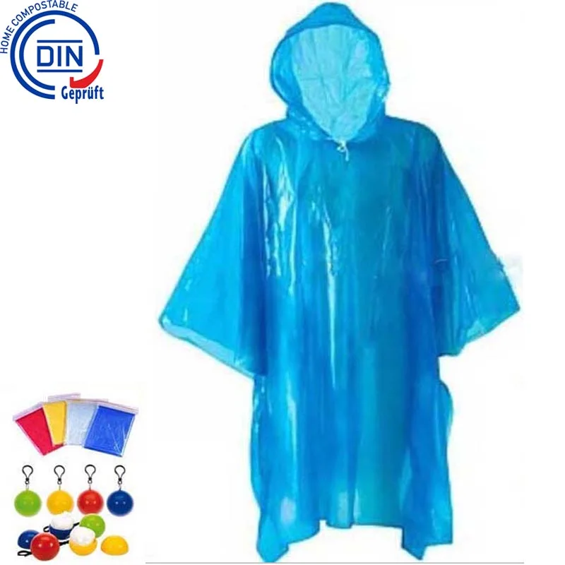 Custom Logo Printed Disposable Rain Poncho/Clear PE Raincoat