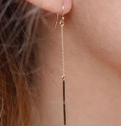 

New Simple Euro-American Popular Long Chain Earrings