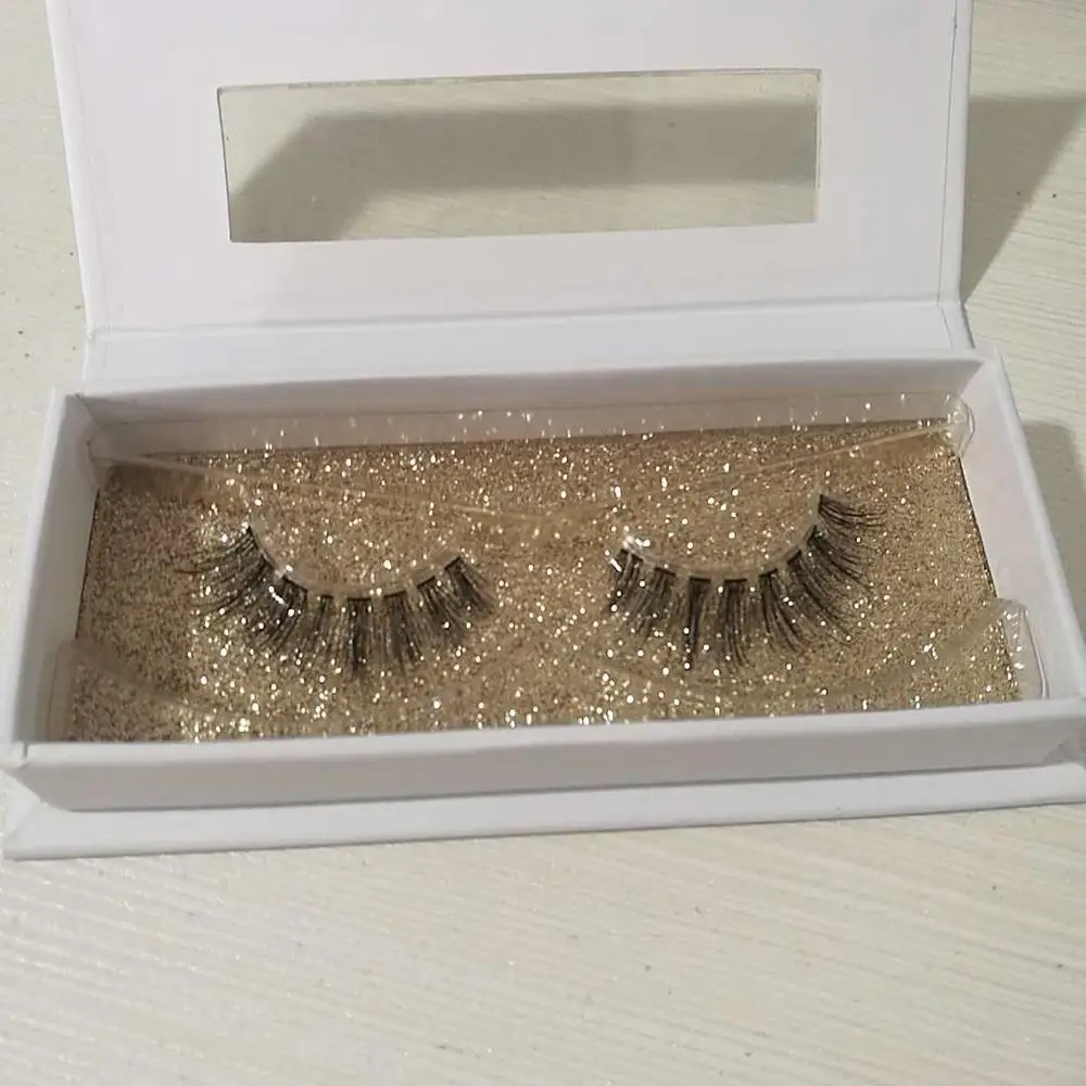 

3d Volume Lashes Human Hair False Eyelash Extensions Strip Eyelashes, Black