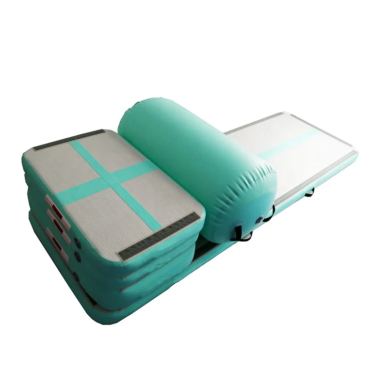 

Optional gymnastics price inflatable air track set, Surface:mint green side:gray or customized