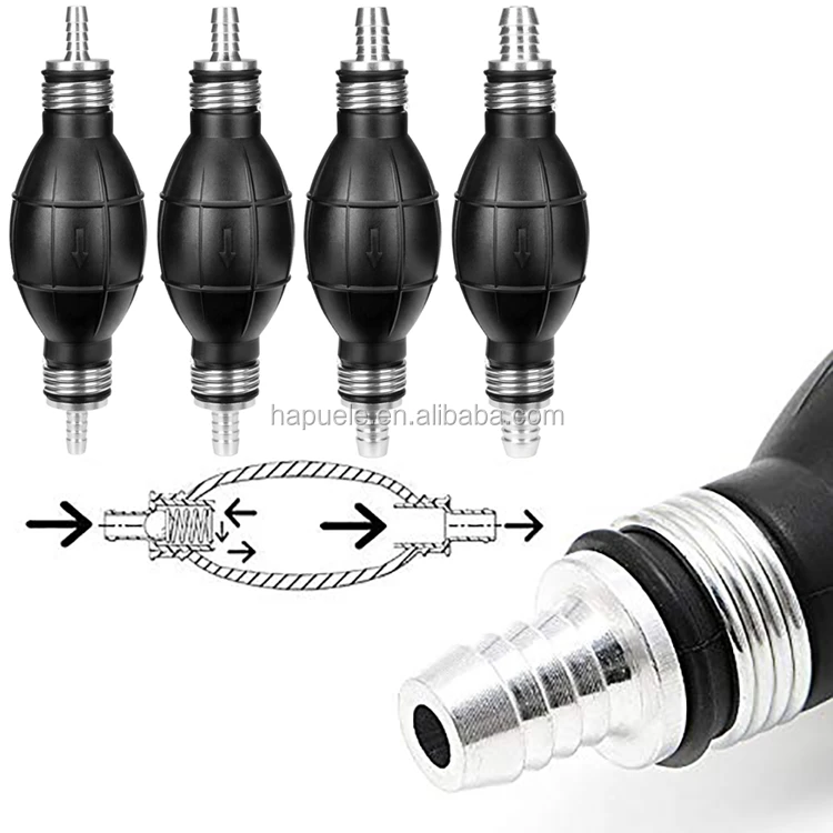 X AUTOHAUX 6mm Black Rubber Vacuum Petrol Oil Fuel Line Pump Hand Primer Bulb for Car Boat 