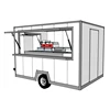 High Quality Square shape Food Catering Van with optional color for sale