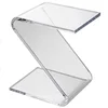 16" Bent Z Shaped Transparent Acrylic Side Table Coffee Table