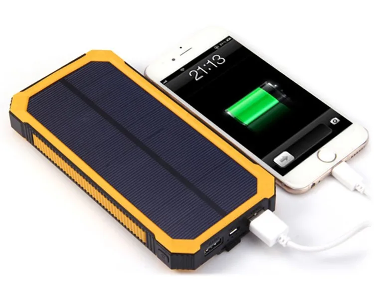 

hot 2018 amazon trending solar power banks 20000mah LED light innovative camping products for mobile phone pad, Orange;black