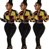 M6065 fashion plus size colorful contrast color patchwork plaid women jacket