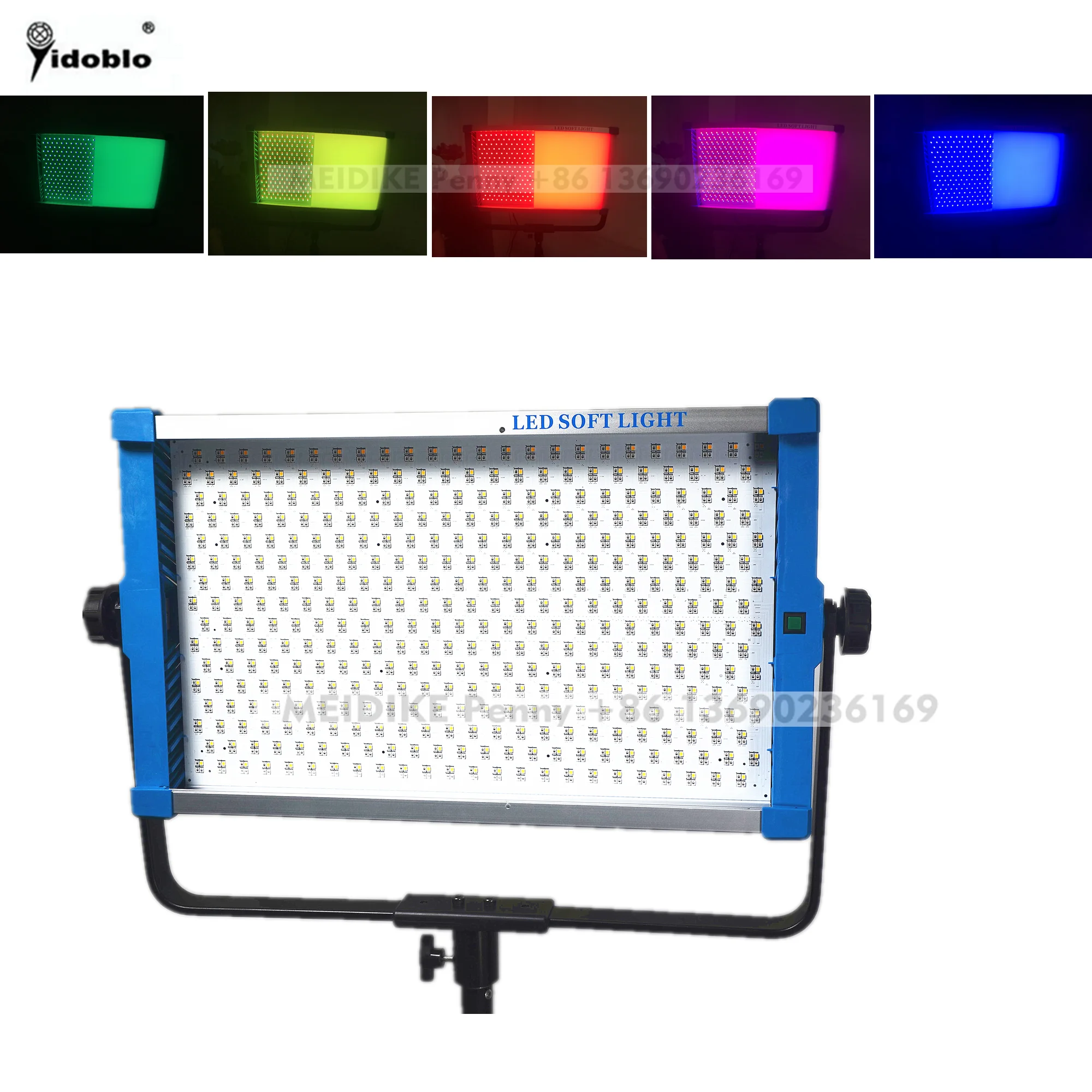 

Yidoblo A2200C RGB LED Panel Light with LCD screen useful led film light professional stage light equipment wedding accessories, Black blue