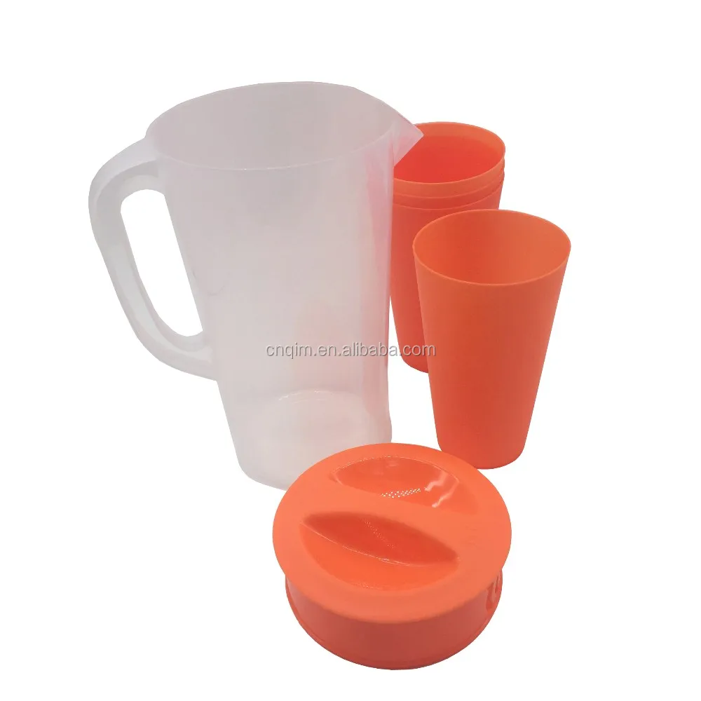 Food Grade 1/2 Gallon Plastic Cold Water Jugs Pitchers And Cup With Lid