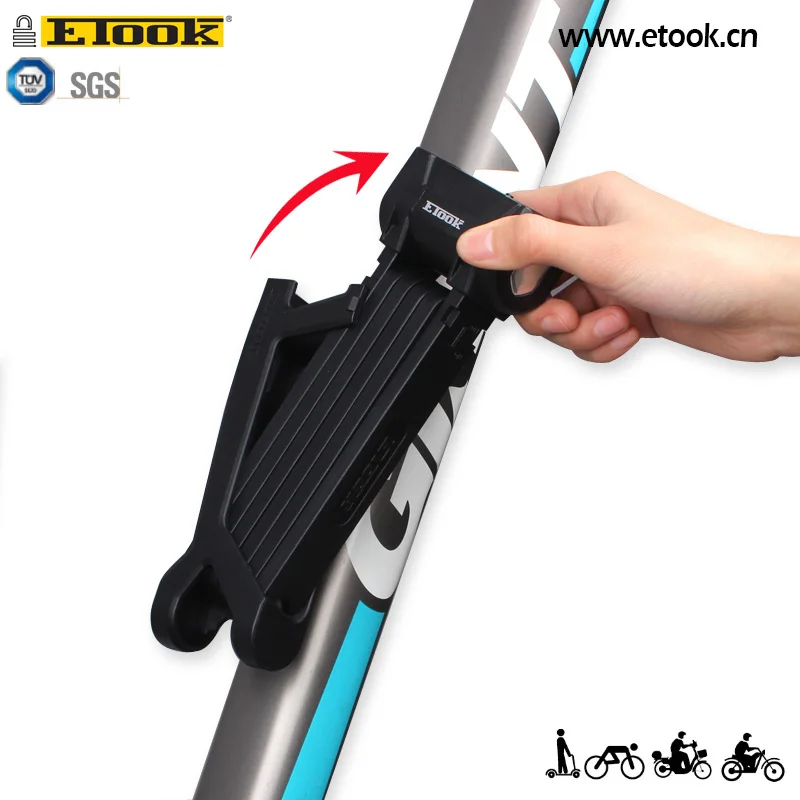 

ET490L high security anti-theft folding bicyclelock, Black