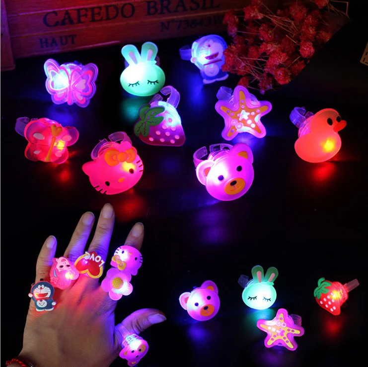 

New Design Cartoon Creative LED Light Flash Finger Ring For Christmas Child/ Kids