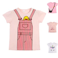 

Printed cartoon pattern little girls tops and loose t shirt for girls