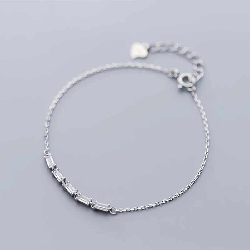

Fashion Handmade Clear Cube Crystal Beads Bracelets For 925 Sterling Silver Jewelry
