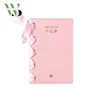 Elegant pink color golden stamping girl's dairy notebook with ribbon binding