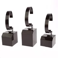 

High grade adjustable black glossy acrylic watch set display stand