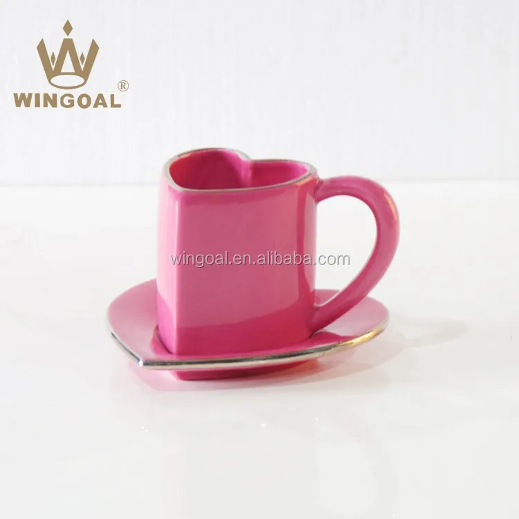 heart shape ceramic coffee set