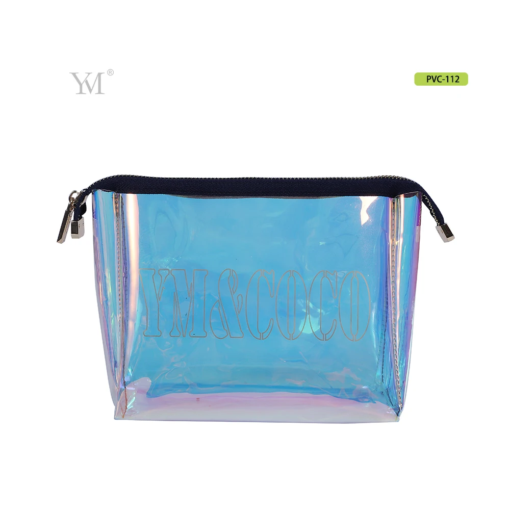 

Guangzhou factory women iridescent hologram clutch pouch clear laser holographic makeup cosmetic bag