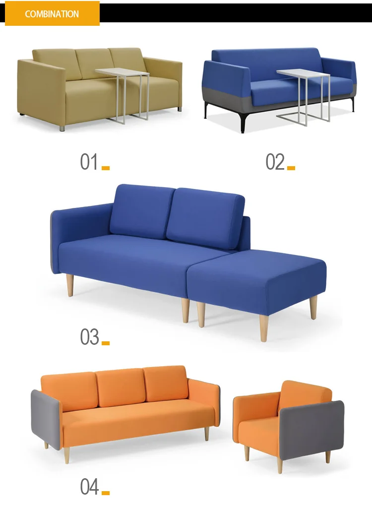 Modern Executive Reception Contemporary Fabrics Blue Office Furniture Design Sofa Lounge Suite