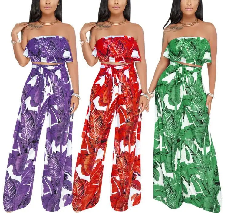 

80509-MX9 Sehe fashion 3 colors 2 pieces sexy off shoulder jumpsuits club wear for women