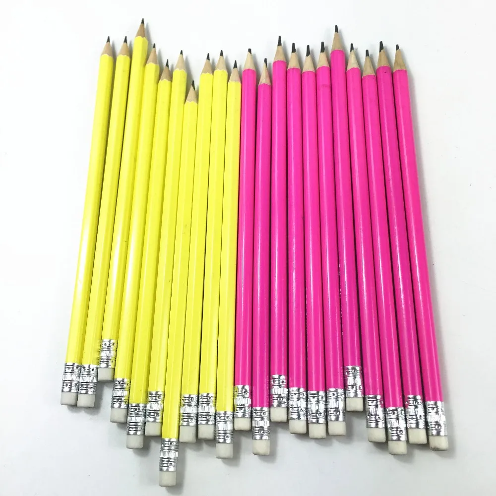 Pink Body Wooden Hb Pencils With White Eraser - Buy Customized Logo ...