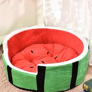 Image of Wholesale hot sale Amazon popular top quality creative design cute fruit watermelon shape luxury cat nest pet dog bed