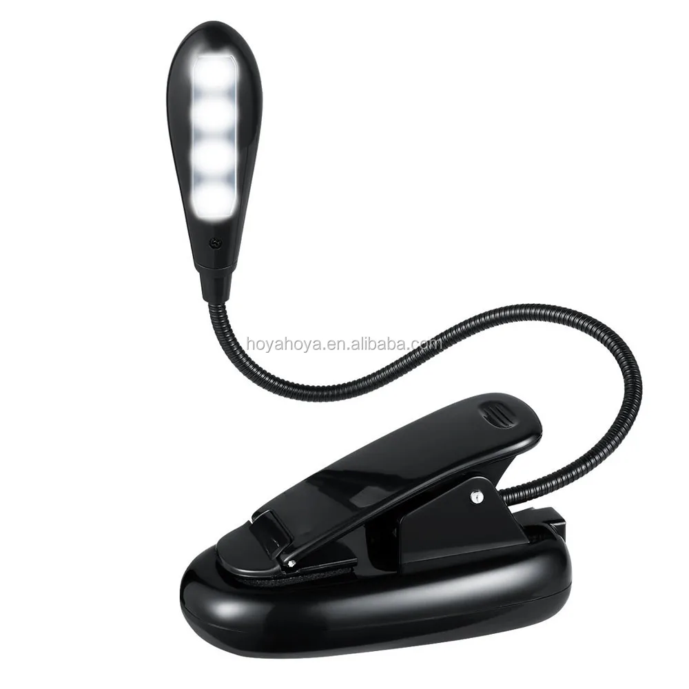 Led Book Light ,Clip On Bed Desk Lamp For Reading 4 LED Book Light, Easy Clip On Reading Light rechargeable book light