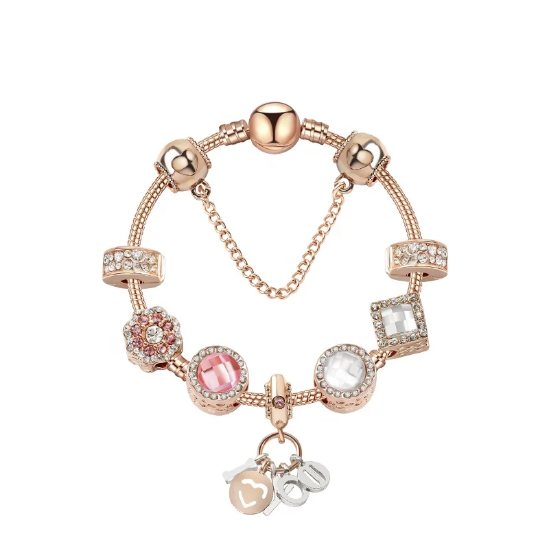 

Women's Gender rose gold bracelet and men diamond bead Bangles Jewelry Type heart charms cuff bracelet, Many colors;as your requests