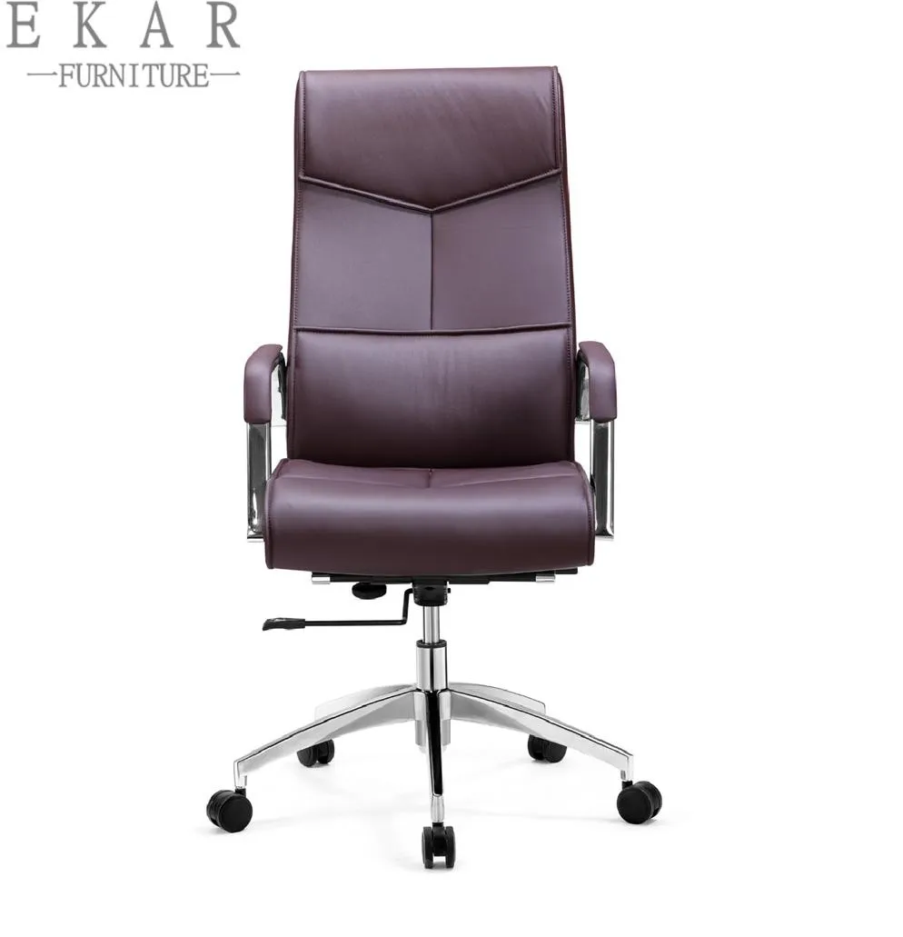 Swivel Arm Office Furniture Executive Office Chair Leather manufacture