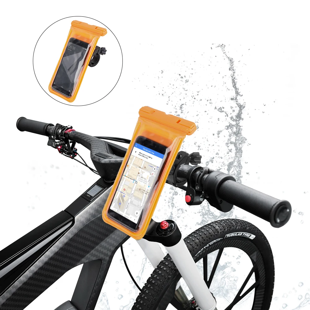 

2019 New Arrivals Multiple Usage Scenes Double Protection Waterproof Mobile Phone Holder For Bike, Orange;black;yellow;blue