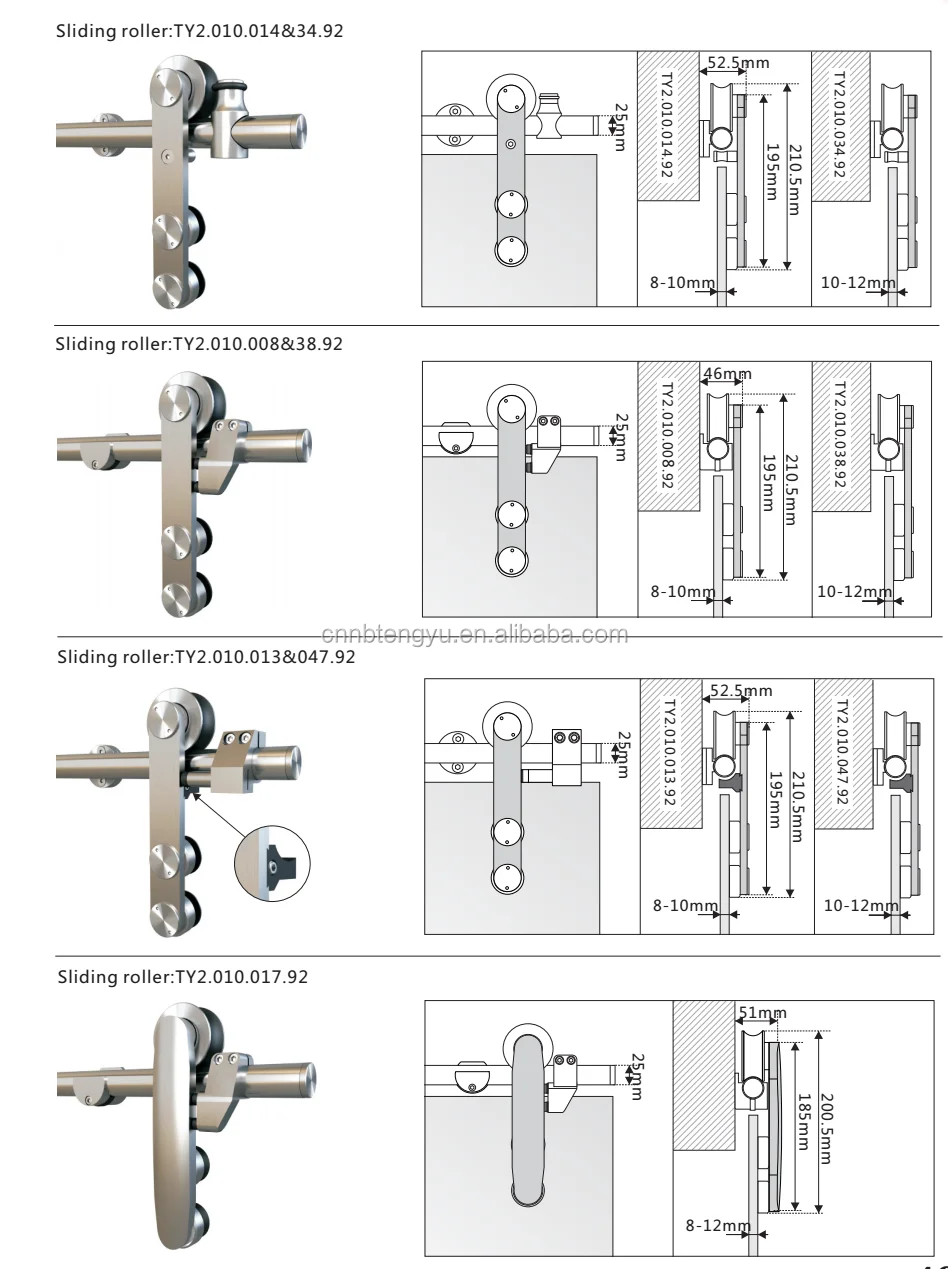 Frameless Sliding Glass Shower Door Hardware Kit/stainless Steel Glass ...