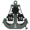 Zogift Retro boat-shaped leaf pirate anchor home wall clock with metal texture