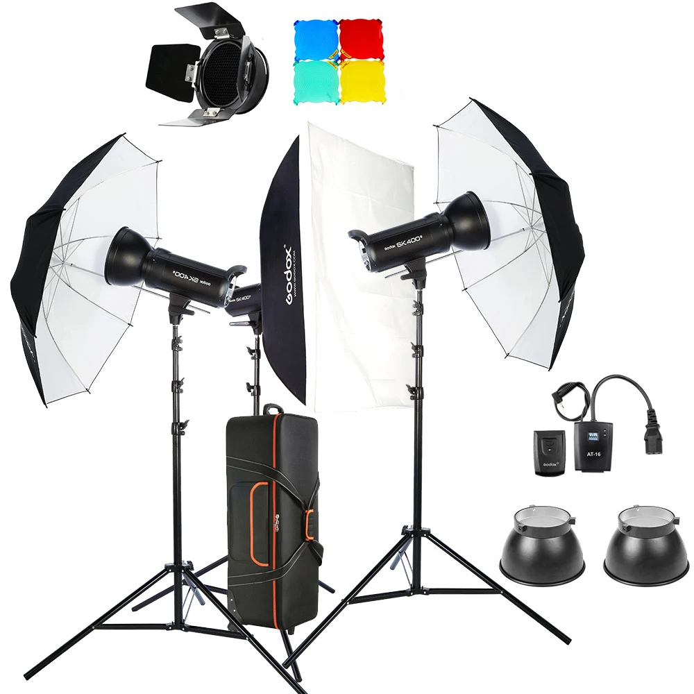 

Godox 1200W SK400II 3 x 400Ws 2.4G Bowens Mount Strobe Flash Kits for Photography Lighting Portrait Photography Kits