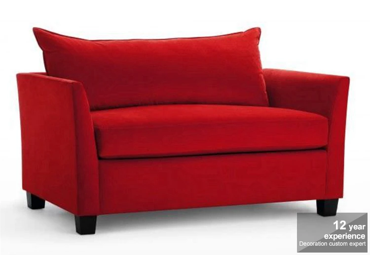 Foshan Cuutom Modern Transformable Red One Person Sofa Bed Furniture