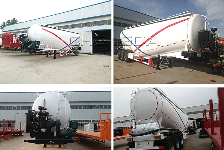 China manufacturer Chengda brand best selling bulk cement tanker semi trailer truck for sale
