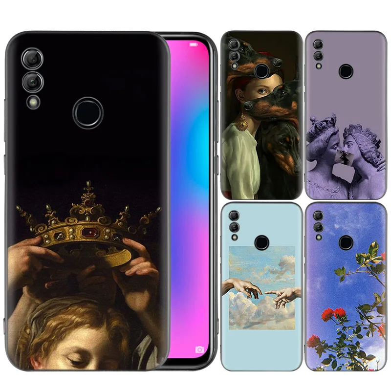 

Cover Silicone Case Black Bags for Huawei Honor 10 20 Lite Pro 10i 8X 8C 8A Play Nova 4e DAVIS the birth of venus, Avenger captain america iron