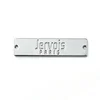 Custom Metal Label for Clothing, Rectangle with Two Holes Sewing Metal Name Tag for Garment