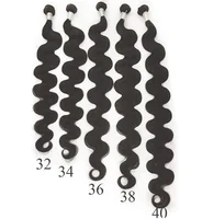 

Raw indian virgin remy hair body wave extensions natural black long hair 40 inch bundles