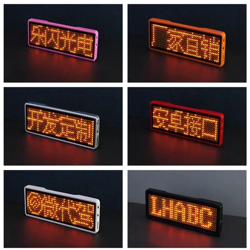 Programmierbare LED-Bildlaufleiste mit vier Wörtern Namensschild-Zeichen 
