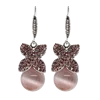 Classic Earring Jewelry DIY Micro Inlay Butterfly Agate Stone Vintage Chinese Style Earrings For Ladies