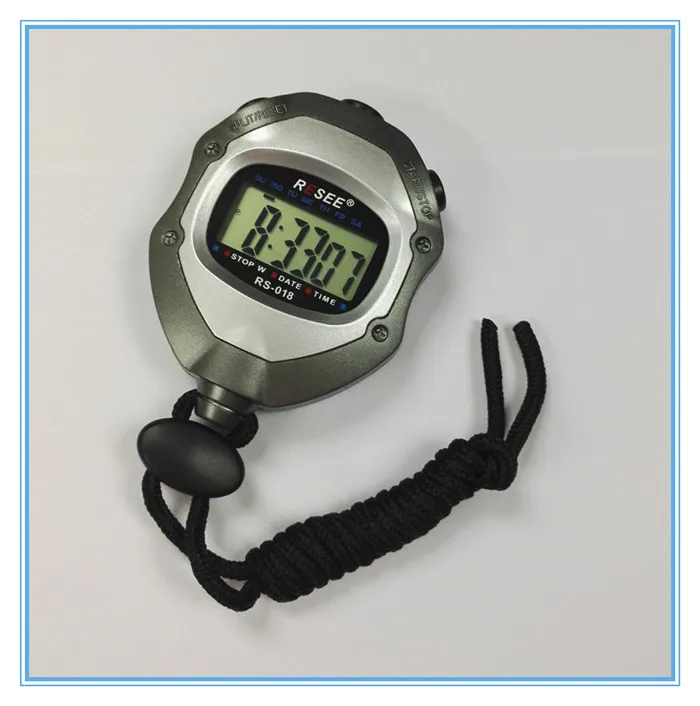 High Accuracy 0.01 1/100 Second Minimum Unit Silver Digital Stopwatch