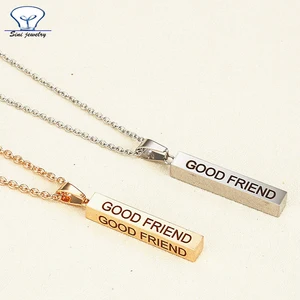 Custom Nameplate Stainless Steel women charm necklace 18k Gold Plated etched engraved Name Necklace Jewelry
