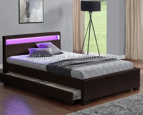 Featured image of post Bed Frame With Lights In Headboard - It can support latex, spring, and memory foam mattresses, offering.