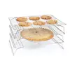 wholesale supply Home kitchen 3 Tier silver metal wire stainless steel cooling rack for bakery cake bread