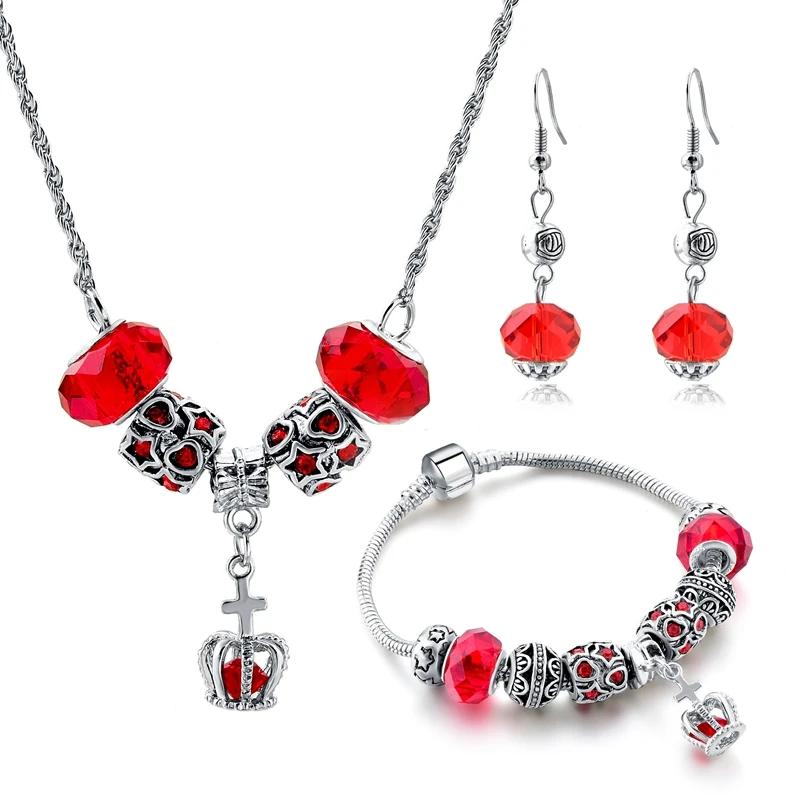 

Fashion Wholesale Murano beads Necklace Bracelet Earring Jewelry Set For Women