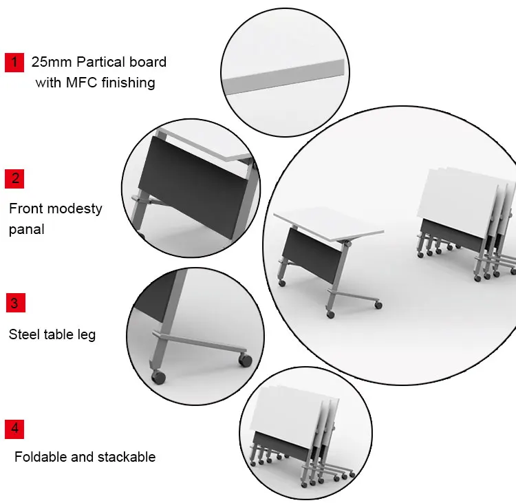 Hot Sale Training Room Movable Training Table And Chair Office Training