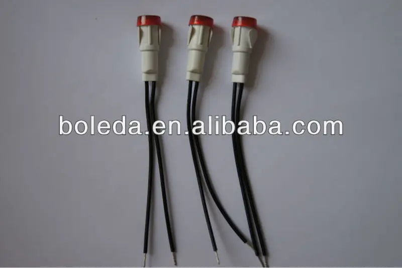 
12mm red color Neon Indicator Light with resistor cable BL-12-01 