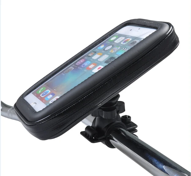 

2019 Best selling Waterproof double zipper case bike /bicycle mount waterproof holder mount and case for universal smart phone, Black